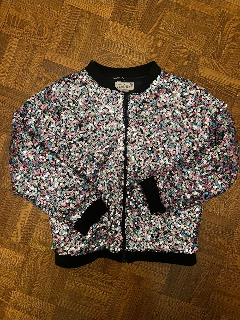 Sequin Bomber Jacket for Kids - Multi-Color